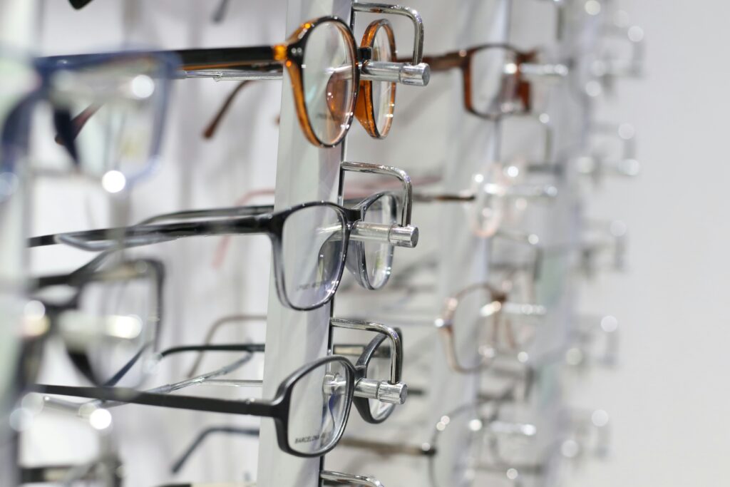 rows of glasses